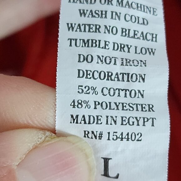 Red Cotton Poly Soft Yellow Graphic Pancake Smooth Like Butter SS T-Shirt Size L - Picture 15 of 16